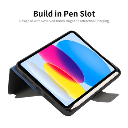 For iPad 2025 / 2022 ENKAY TPU Back Cover Smart Leather Tablet Case with Pen Slot & Holder(Black)