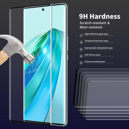 For Honor X9A / Magic5 Lite ENKAY 0.26mm 3D Hot Bending Tempered Glass Full Film with Lens Film