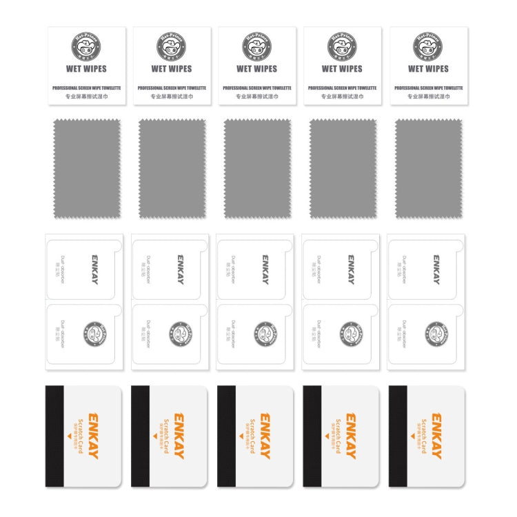 For Honor X9A / Magic5 Lite 5pcs ENKAY 0.26mm 3D Hot Bending Tempered Glass Full Film with Lens Film