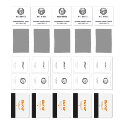 For Honor X9A / Magic5 Lite 5pcs ENKAY 0.26mm 3D Hot Bending Tempered Glass Full Film with Lens Film