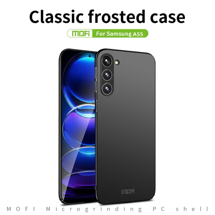 For Galaxy A55 5G MOFI Frosted PC Ultra-thin Hard Phone Case(Black)