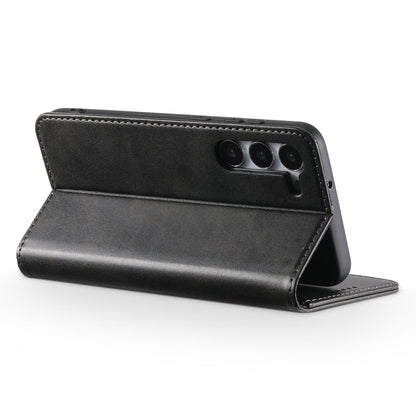 For Samsung Galaxy S23 5G Suteni Calf Texture Horizontal Flip Leather Phone Case(Black)
