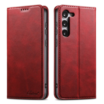 For Samsung Galaxy S23+ 5G Suteni Calf Texture Horizontal Flip Leather Phone Case(Red)
