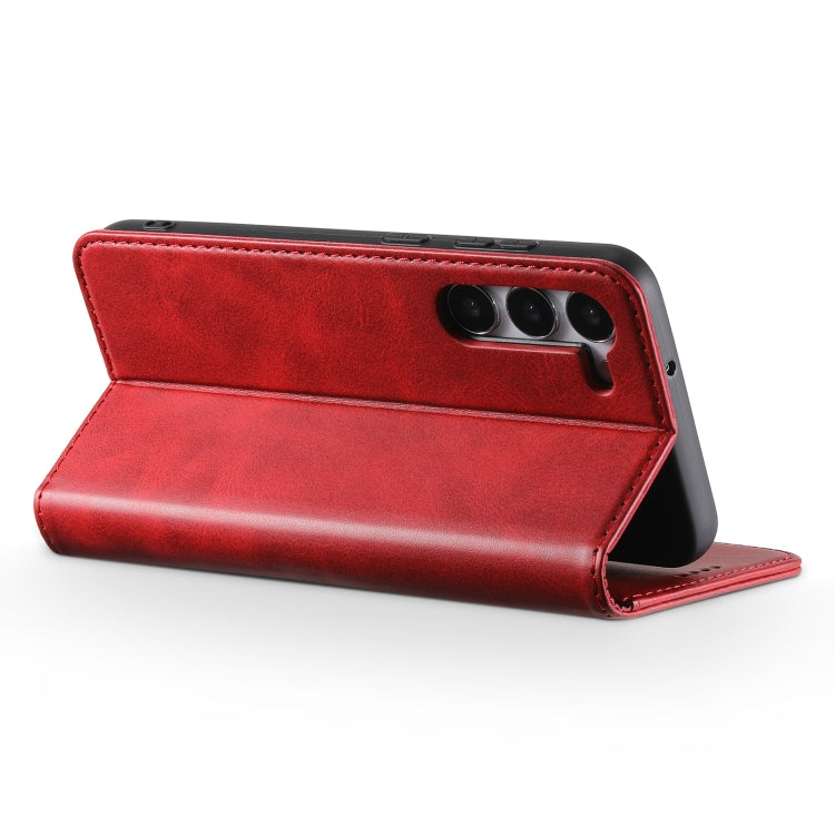 For Samsung Galaxy S23+ 5G Suteni Calf Texture Horizontal Flip Leather Phone Case(Red)