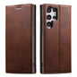 For Samsung Galaxy S23 Ultra 5G Suteni Calf Texture Horizontal Flip Leather Phone Case(Brown)