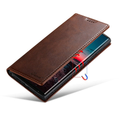 For Samsung Galaxy S23 Ultra 5G Suteni Calf Texture Horizontal Flip Leather Phone Case(Brown)
