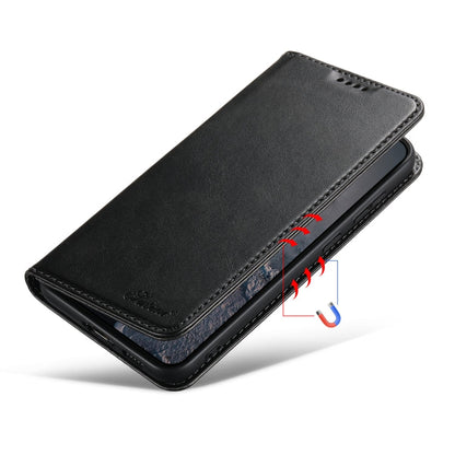Pour Samsung Galaxy S24 5G Étui de téléphone en cuir à rabat horizontal avec texture de veau Suteni (noir)