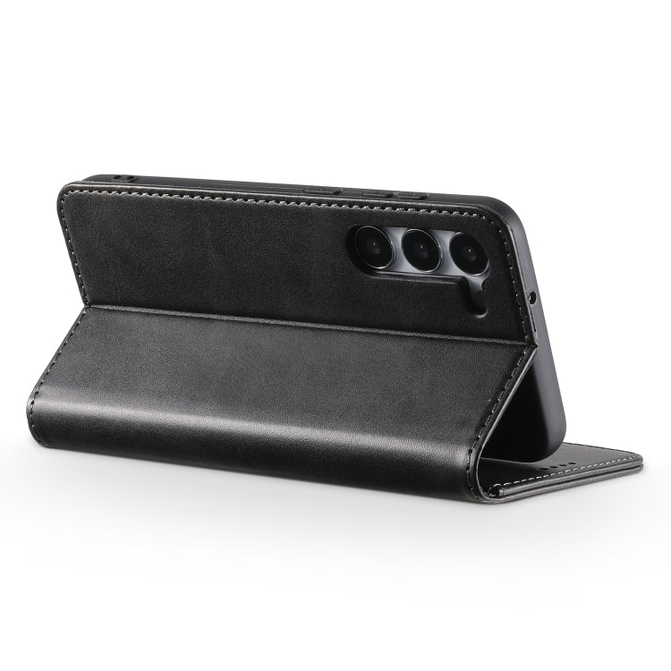 Pour Samsung Galaxy S24 5G Étui de téléphone en cuir à rabat horizontal avec texture de veau Suteni (noir)