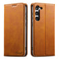 For Samsung Galaxy S24 5G Suteni Calf Texture Horizontal Flip Leather Phone Case(Khaki)
