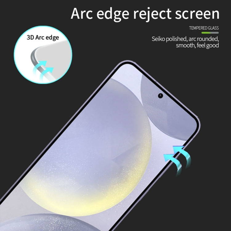 Pour Samsung Galaxy S25 5G MOFI Film de protection d'écran incurvé en verre trempé anti-explosion 9H 3D (noir)