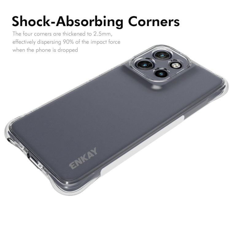 Pour Motorola Edge 50 Neo 5G ENKAY Hat-Prince Coque de téléphone antichoc transparente en TPU