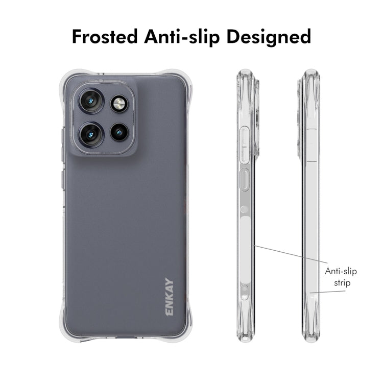 Pour Motorola Edge 50 Neo 5G ENKAY Hat-Prince Coque de téléphone antichoc transparente en TPU
