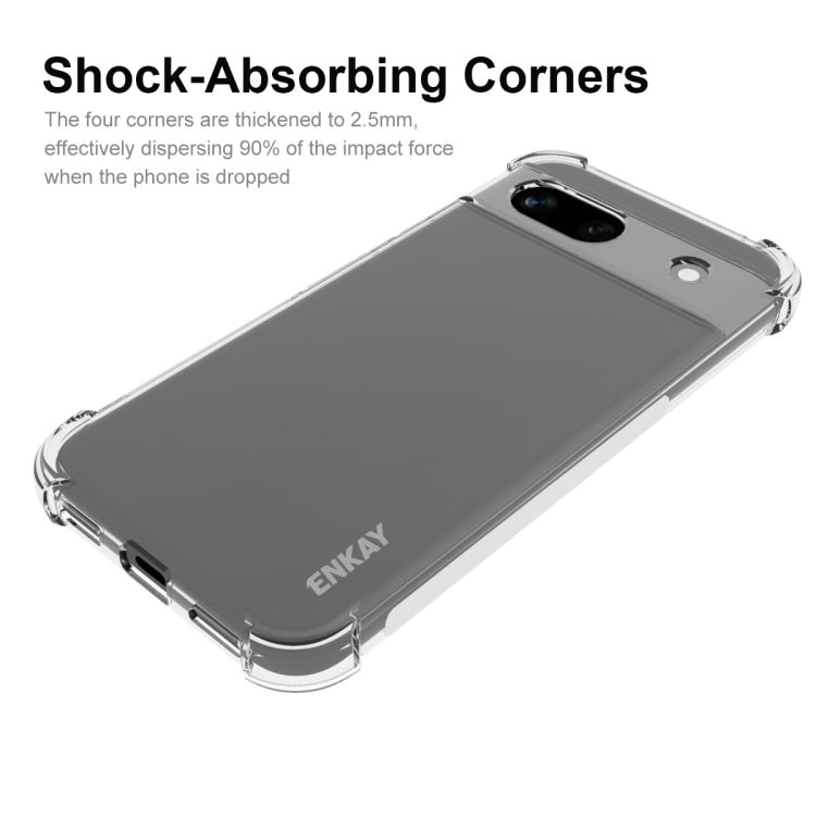 Pour Google Pixel 8a Coque de téléphone antichoc transparente en TPU ENKAY Hat-Prince
