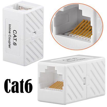 1 PCS JUNSUNMAY RJ45 Female to Female In Line Coupler Cat6 Cat5e Cat5 Ethernet Cable Extender Adapter