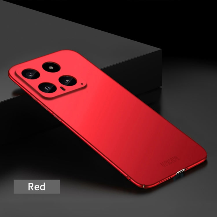 Pour Xiaomi 14 Coque rigide de téléphone ultra-fine en PC micro-dépoli MOFI (rouge)