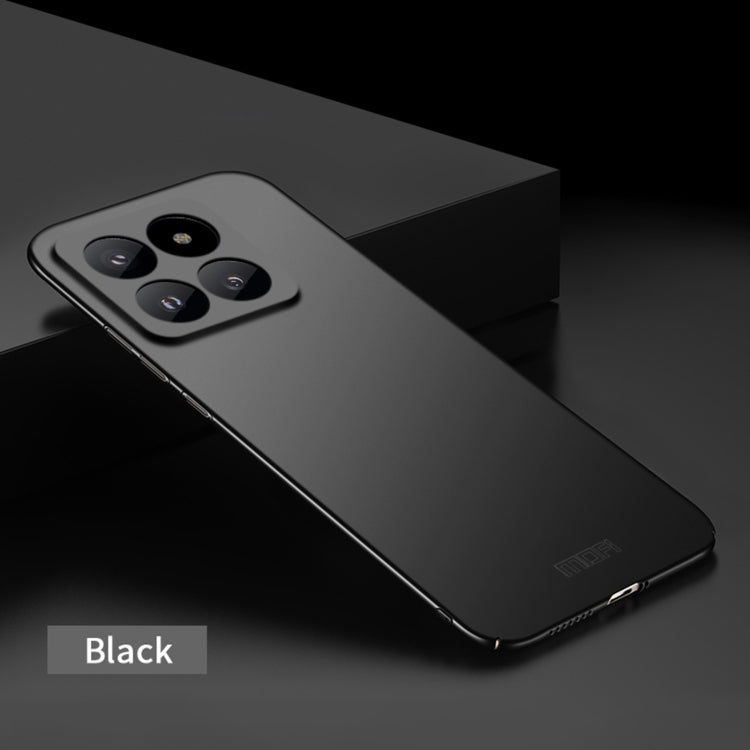 Pour Xiaomi 14 Pro Coque de téléphone rigide ultra-fine en PC micro-sablé MOFI (Noir)