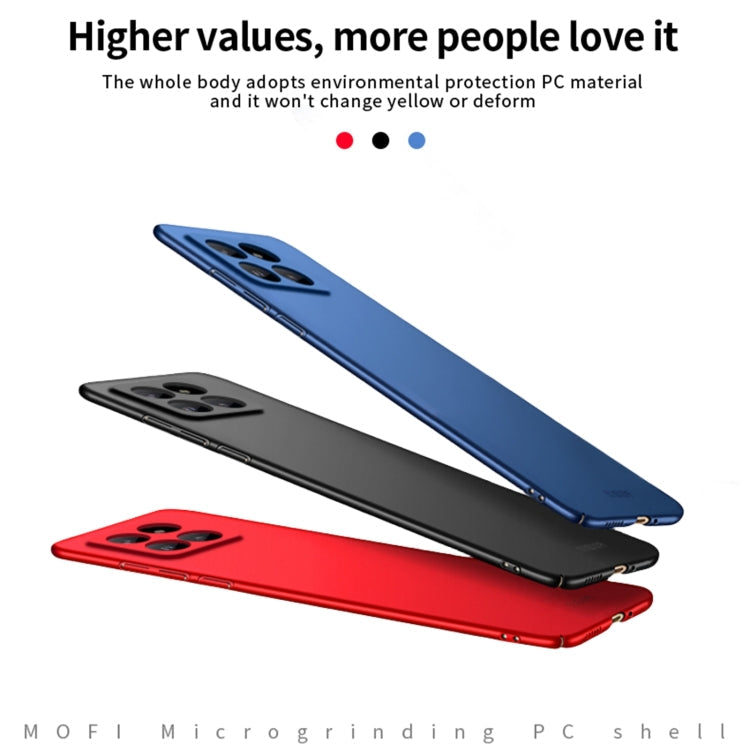 Pour Xiaomi 14 Pro Coque de téléphone rigide ultra-fine en PC micro-sablé MOFI (Noir)