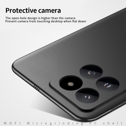 Pour Xiaomi 14 Pro Coque de téléphone rigide ultra-fine en PC micro-sablé MOFI (Noir)