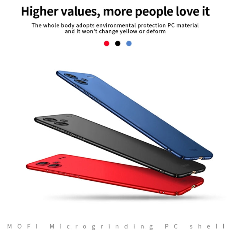 Pour Xiaomi Redmi Note 13 Pro+ Coque de téléphone rigide ultra-fine en PC micro-dépoli MOFI (bleue)