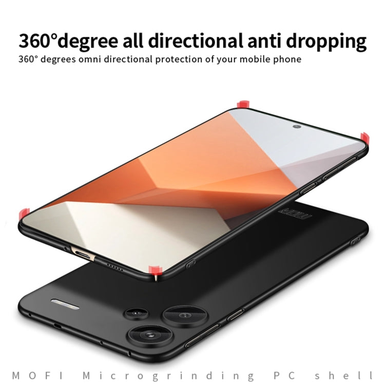 Pour Xiaomi Redmi Note 13 Pro+ Coque de téléphone rigide ultra-fine en PC micro-dépoli MOFI (bleue)