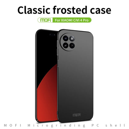 For Xiaomi Civi 4 Pro MOFI Micro-Frosted PC Ultra-thin Hard Phone Case(Black)