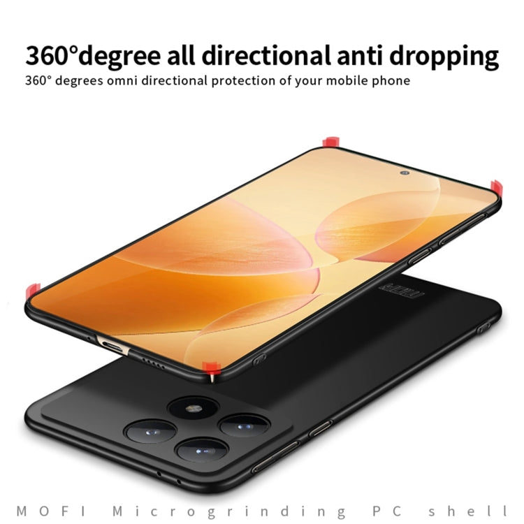 For Xiaomi Poco F6 Pro MOFI Micro-Frosted PC Ultra-thin Hard Phone Case(Black)