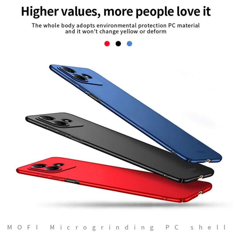 For Xiaomi Redmi Note 14 5G MOFI Micro-Frosted PC Ultra-thin Hard Phone Case(Red)