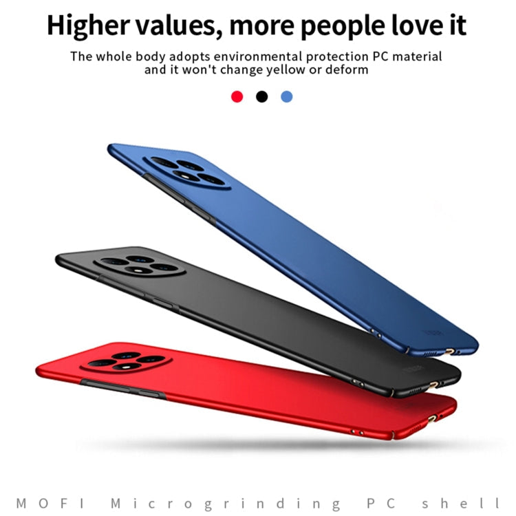 Pour Xiaomi Redmi Note 14 Pro 5G MOFI Coque de téléphone rigide ultra-mince en PC micro-dépoli (Noir)
