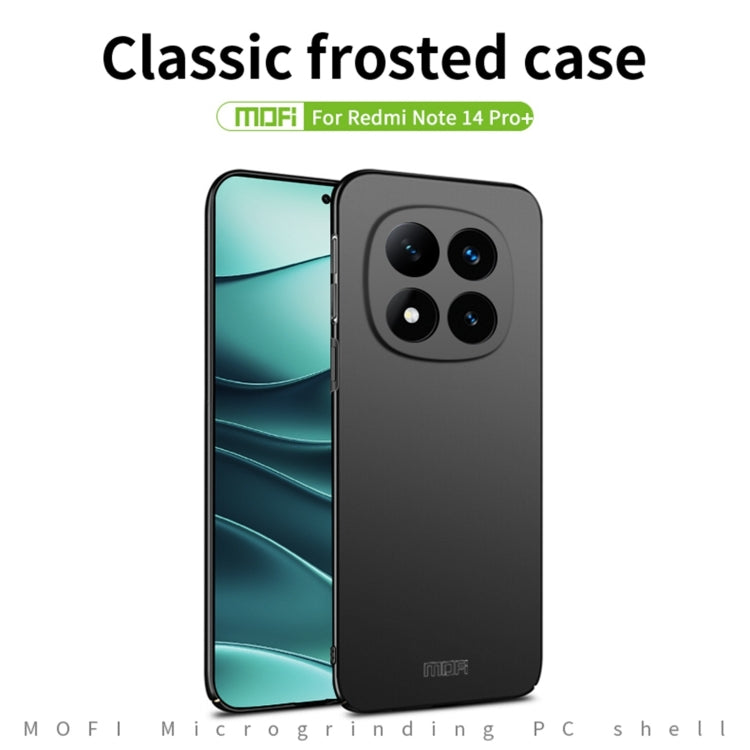 Pour Xiaomi Redmi Note 14 Pro 5G MOFI Coque de téléphone rigide ultra-mince en PC micro-dépoli (Noir)