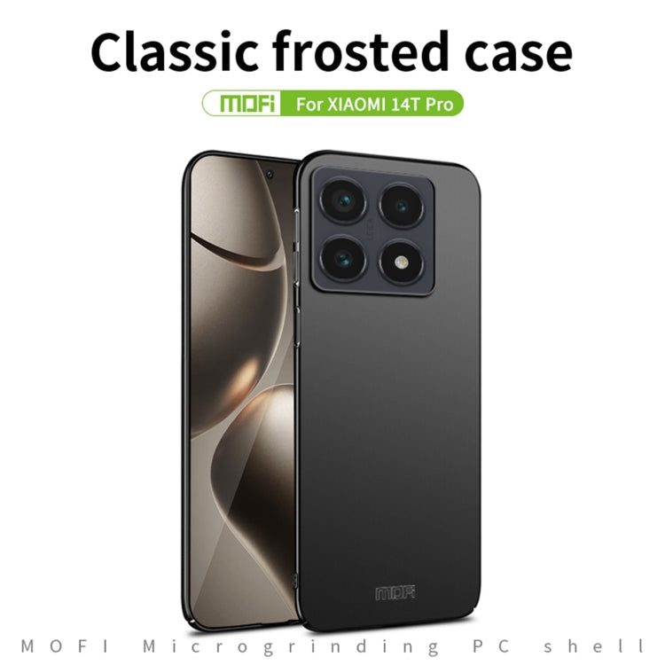 For Xiaomi 14T Pro MOFI Micro-Frosted PC Ultra-thin Hard Phone Case(Black)