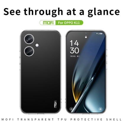 For OPPO K11 MOFI Ming Series Transparent Ultra-thin TPU Phone Case(Transparent)