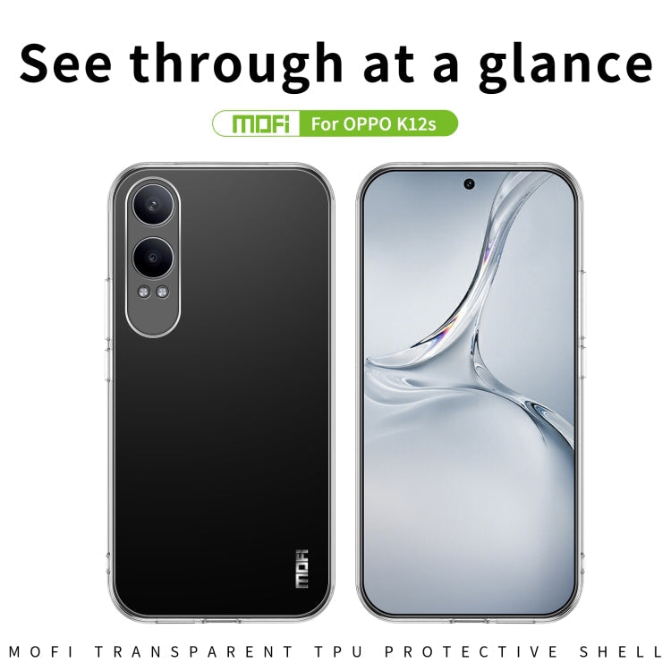 For OPPO K12x MOFI Ming Series Transparent Ultra-thin TPU Phone Case(Transparent)