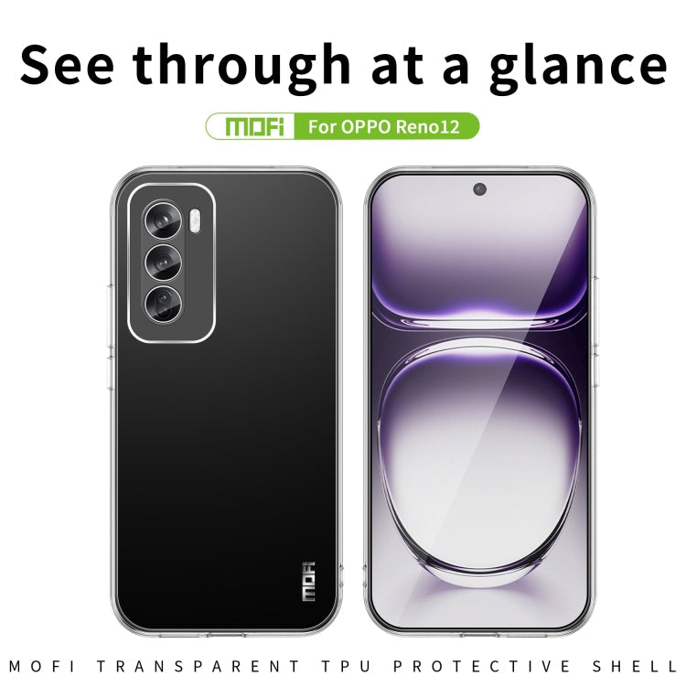 Pour OPPO Reno12 Global Coque de Téléphone en TPU Ultra-mince Transparent Série MOFI Ming (Transparent)