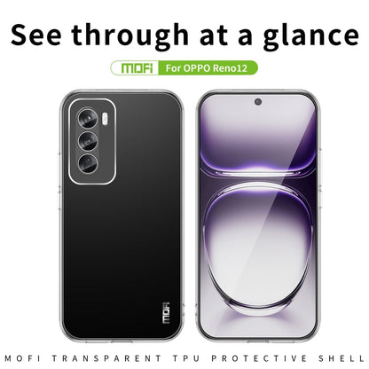 Pour OPPO Reno12 Global Coque de Téléphone en TPU Ultra-mince Transparent Série MOFI Ming (Transparent)