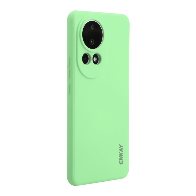 Pour Huawei nova 12 Pro ENKAY Hat-Prince Étui de protection souple en silicone liquide antichoc (vert clair)