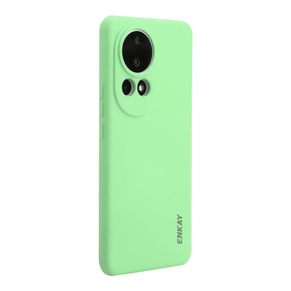 Pour Huawei nova 12 Pro ENKAY Hat-Prince Étui de protection souple en silicone liquide antichoc (vert clair)