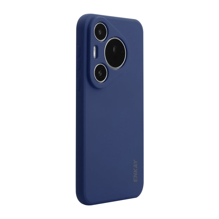 Pour Huawei Pura 70 ENKAY Hat-Prince Étui souple antichoc en silicone liquide (Bleu foncé)