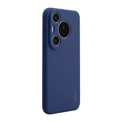 Pour Huawei Pura 70 ENKAY Hat-Prince Étui souple antichoc en silicone liquide (Bleu foncé)