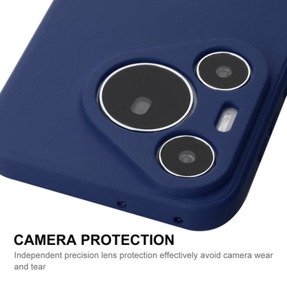 Pour Huawei Pura 70 ENKAY Hat-Prince Étui souple antichoc en silicone liquide (Bleu foncé)