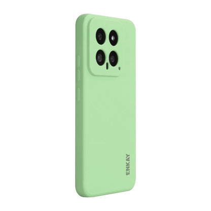 For Xiaomi 14 ENKAY Hat-Prince Liquid Silicone Shockproof Soft Phone Case(Light Green)