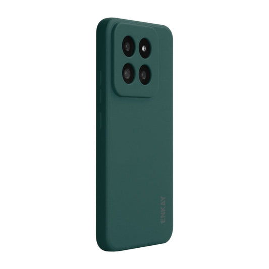 For Xiaomi 14 Pro ENKAY Hat-Prince Liquid Silicone Shockproof Soft Phone Case(Dark Green)