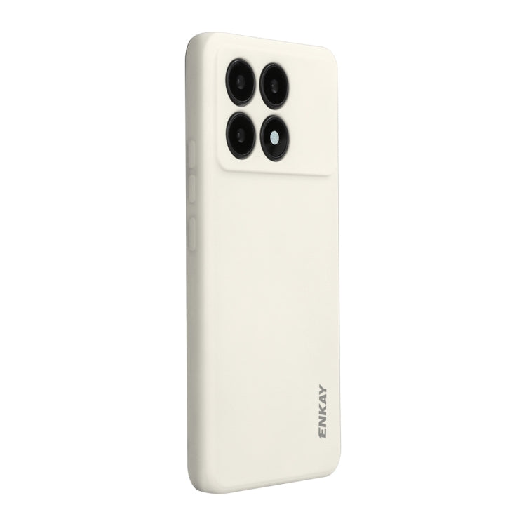 Pour Xiaomi Poco X6 Pro / Redmi K70E Coque de téléphone souple antichoc en silicone liquide ENKAY Hat-Prince (Beige)