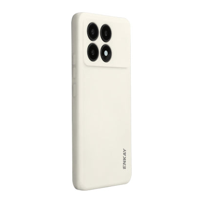 Pour Xiaomi Poco X6 Pro / Redmi K70E Coque de téléphone souple antichoc en silicone liquide ENKAY Hat-Prince (Beige)