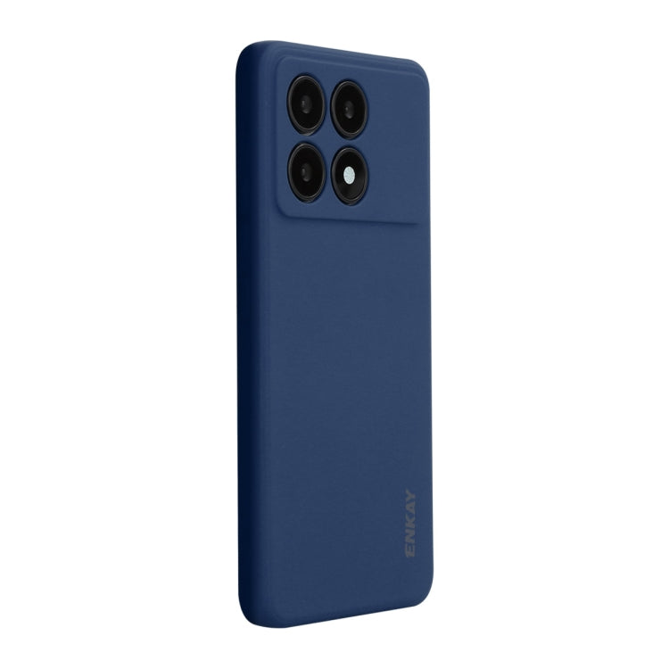 For Xiaomi Poco X6 Pro / Redmi K70E ENKAY Hat-Prince Liquid Silicone Shockproof Soft Phone Case(Dark Blue)