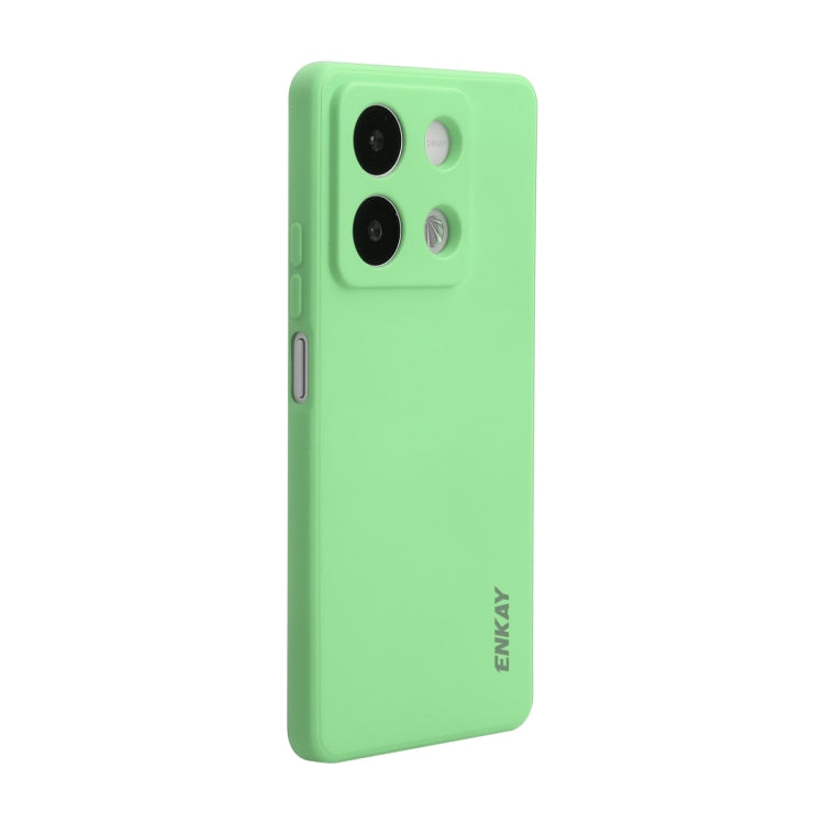 For Redmi Note 13 Pro 5G / 小米Poco X6 5G ENKAY Hat-Prince Liquid Silicone Shockproof Soft Phone Case(Light Green)