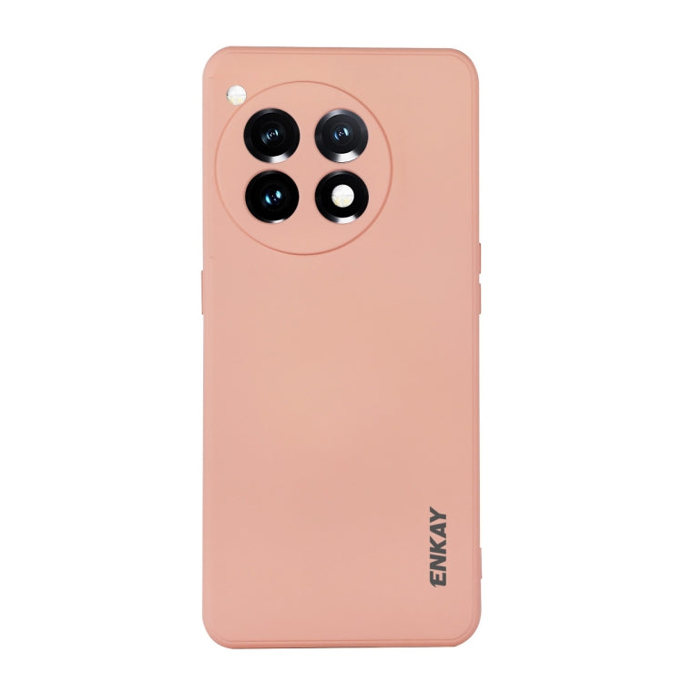 For OnePlus 12 ENKAY Liquid Silicone Soft Shockproof Phone Case(Pink)