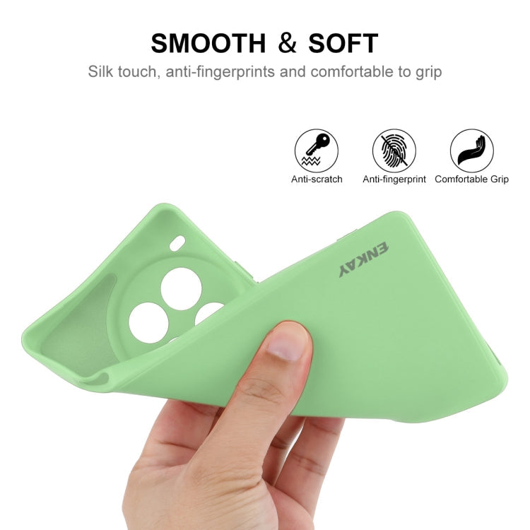 For OnePlus Ace 3 Pro ENKAY Liquid Silicone Soft Shockproof Phone Case(Light Green)