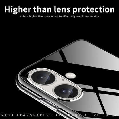 For iPhone 16 MOFI Ming Series Ultra-thin TPU Phone Case(Transparent)