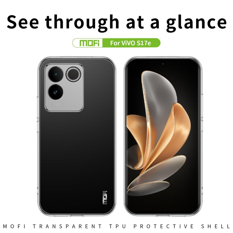 Pour vivo S17e Étui de Téléphone Ultra-Mince en TPU Série MOFI Ming (Transparent)