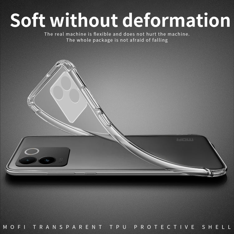 Pour vivo S17e Étui de Téléphone Ultra-Mince en TPU Série MOFI Ming (Transparent)